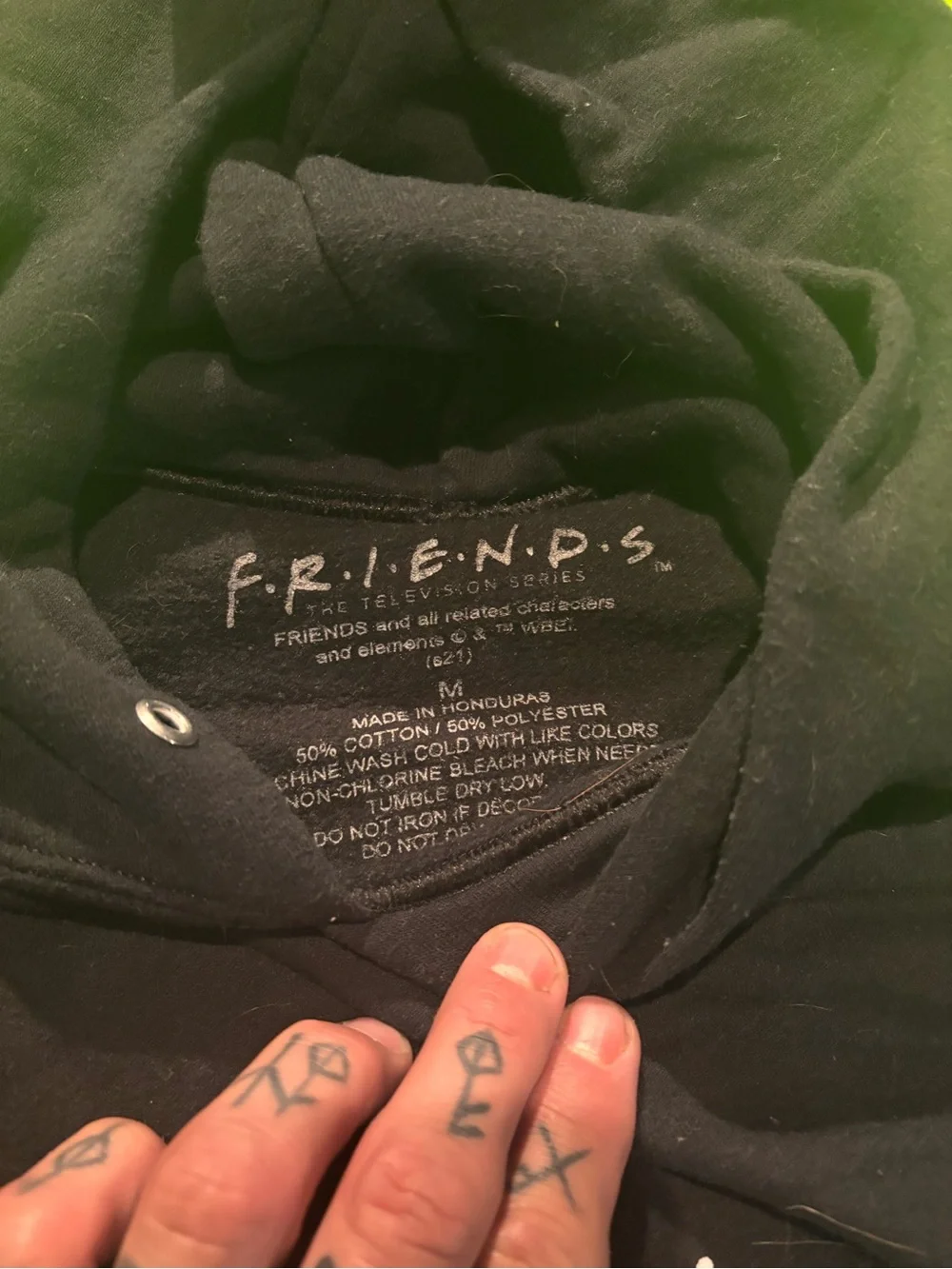 FRIENDS Black Zip-Up Hoodie with Pink Logo Dots